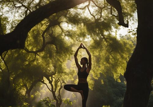 figura y fondo con yoga